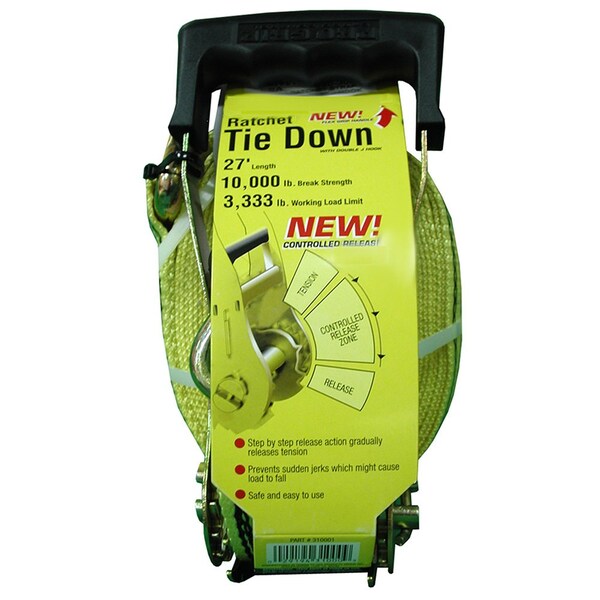 2in. x 27ft Ratchet Strap with Step Release J-Hooks